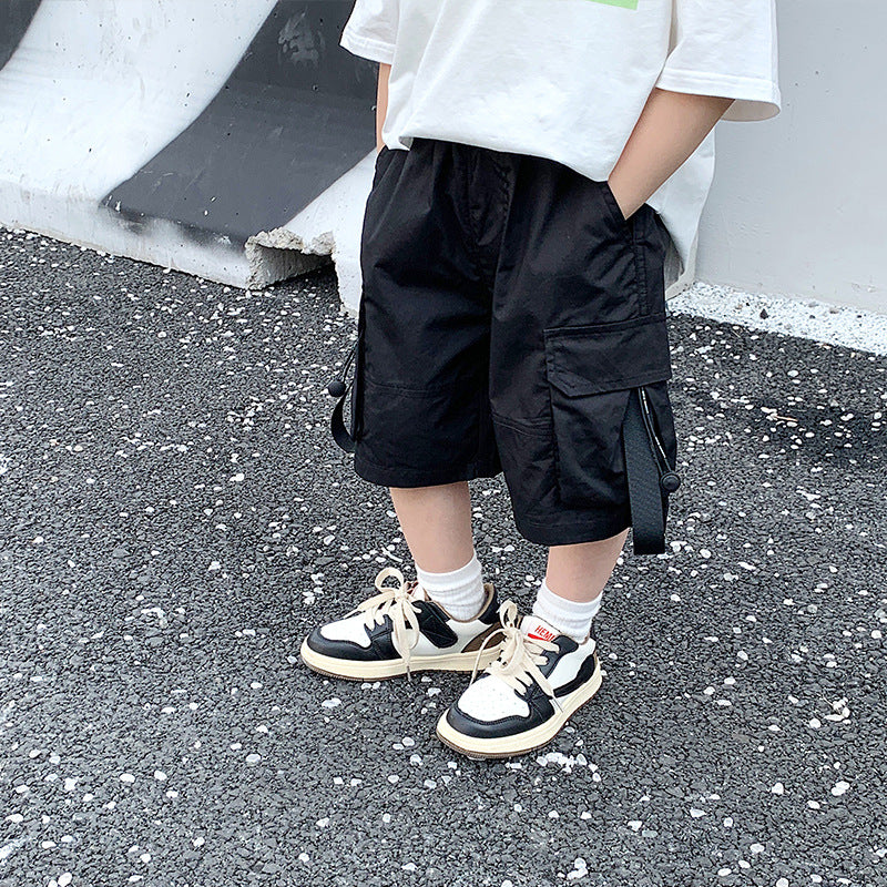 Boys' Workwear Shorts, Summer Outer Wear, Leisure Fifth Pants