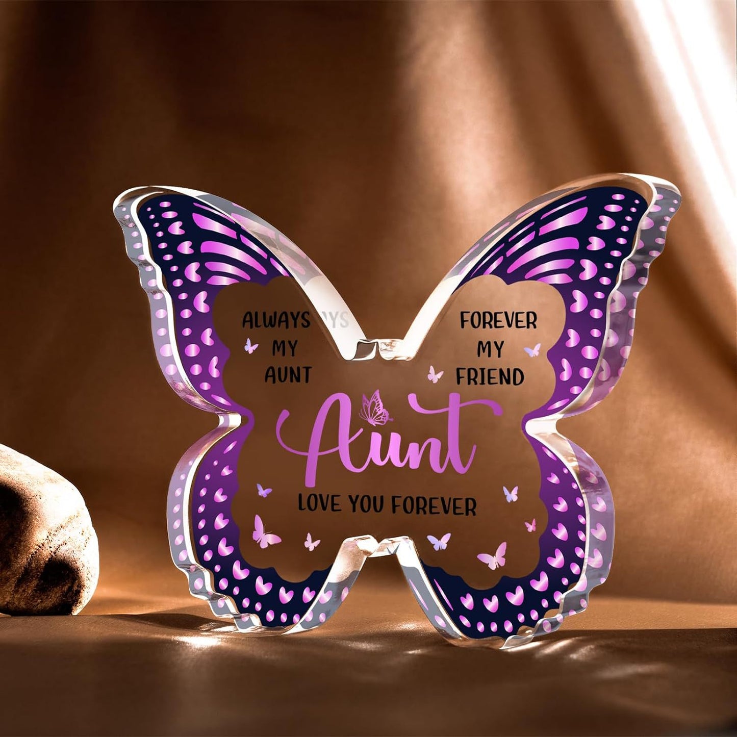 Purple Butterfly Transparent Acrylic Plaque, Mother's, Day Birthday Gift, Gift For Mom