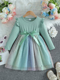 Baby Long Sleeve Bowknot Dress