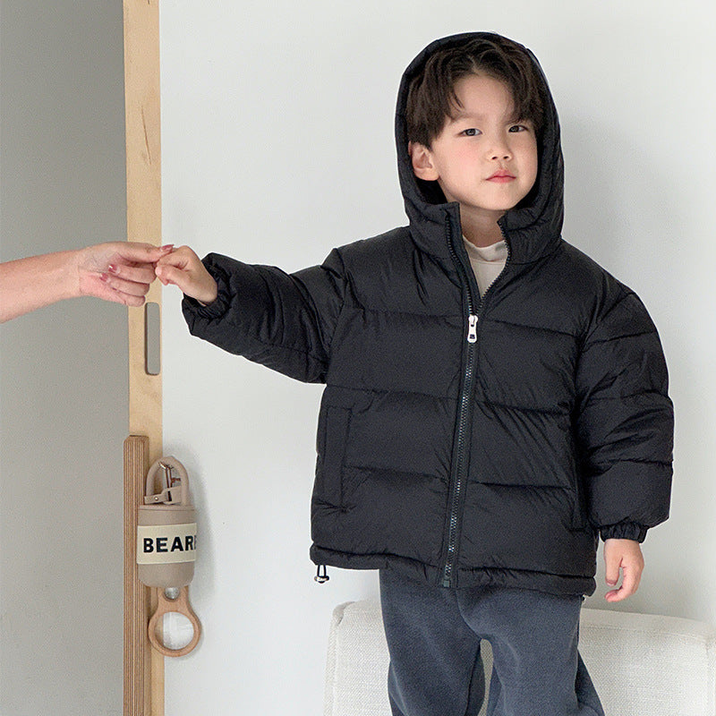 Autumn Boys And Girls Thickened Hooded Down Jacket