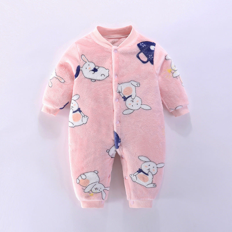 Baby Flannel Romper Onesie Footless Pajamas