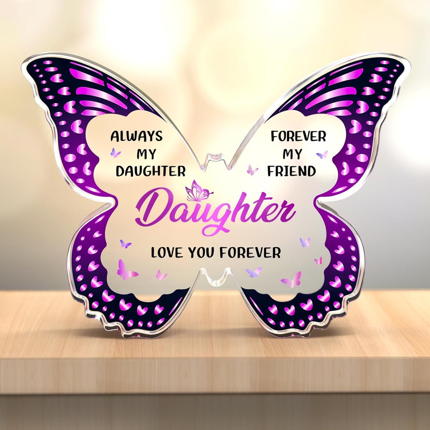 Purple Butterfly Transparent Acrylic Plaque, Mother's, Day Birthday Gift, Gift For Mom