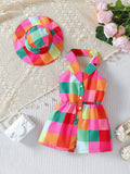 Girls' Woven Halter Backless Princess Dress