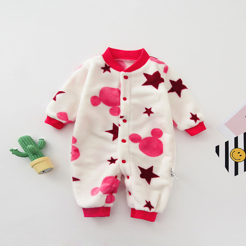 Baby Flannel Romper Onesie Footless Pajamas