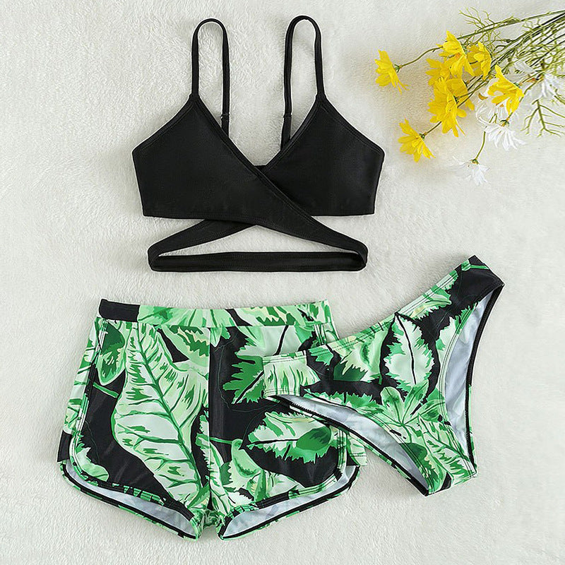 Three-piece Girls' Printed Swimsuit