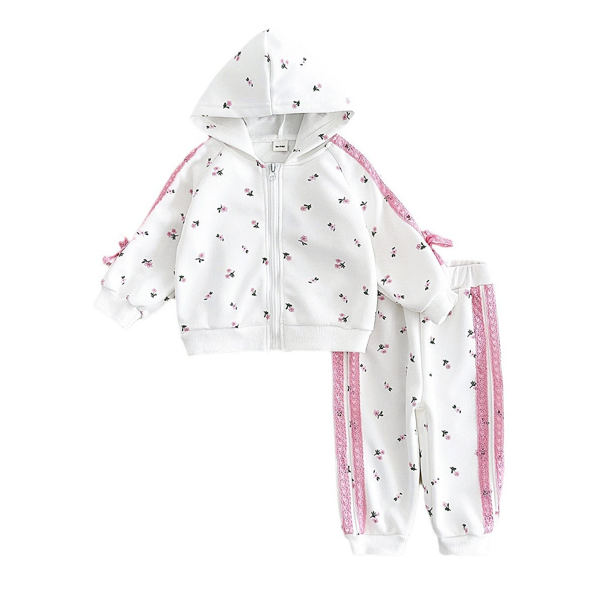 Baby Girls' Warm Hoodie Jacket Pants Set