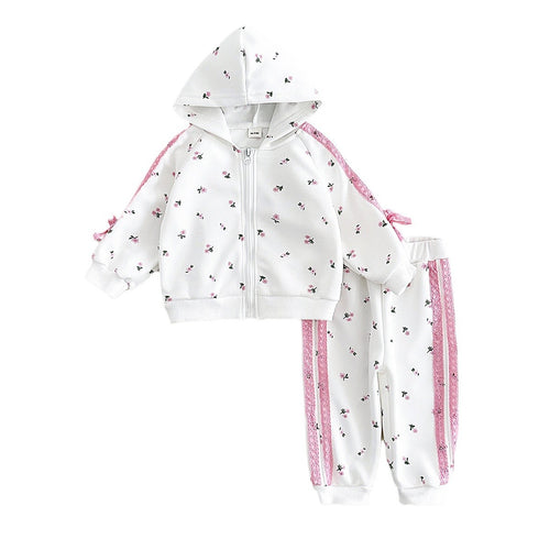 Baby Girls' Warm Hoodie Jacket Pants Set