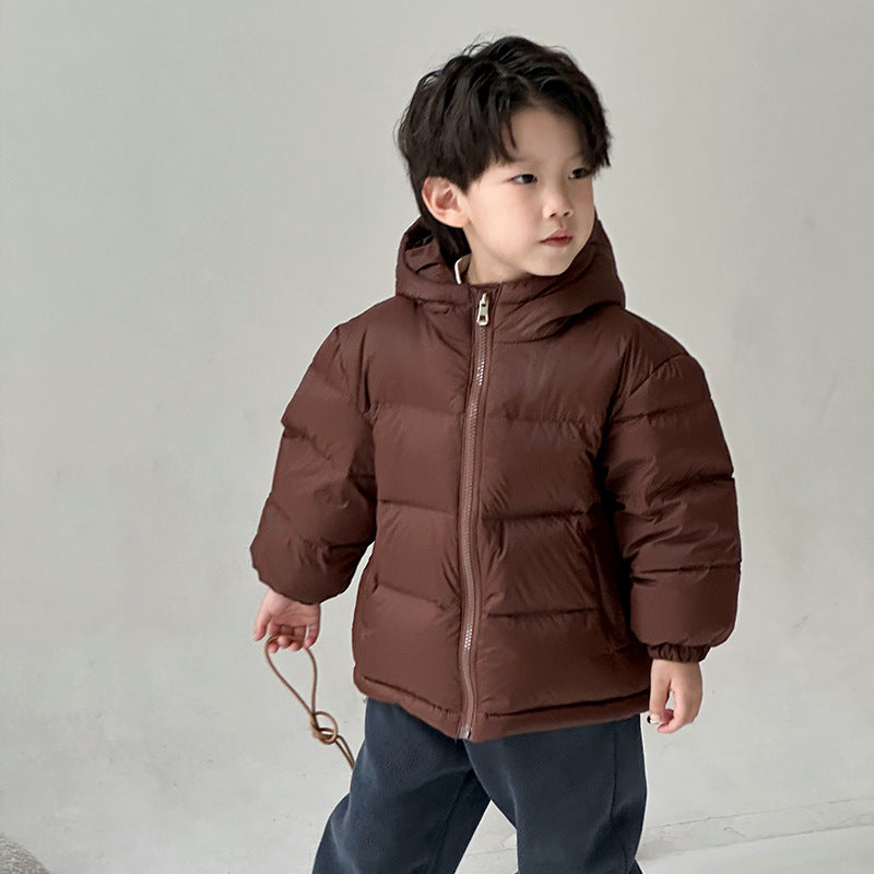 Autumn Boys And Girls Thickened Hooded Down Jacket