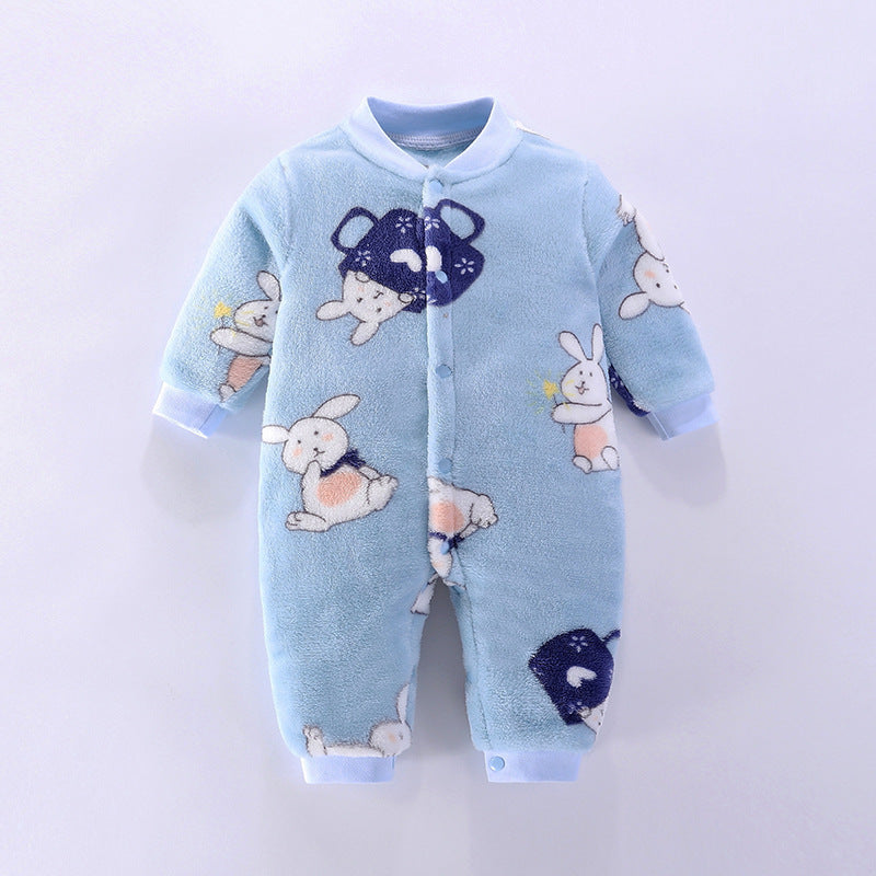 Baby Flannel Romper Onesie Footless Pajamas