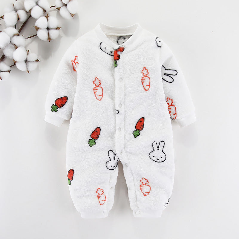 Baby Flannel Romper Onesie Footless Pajamas