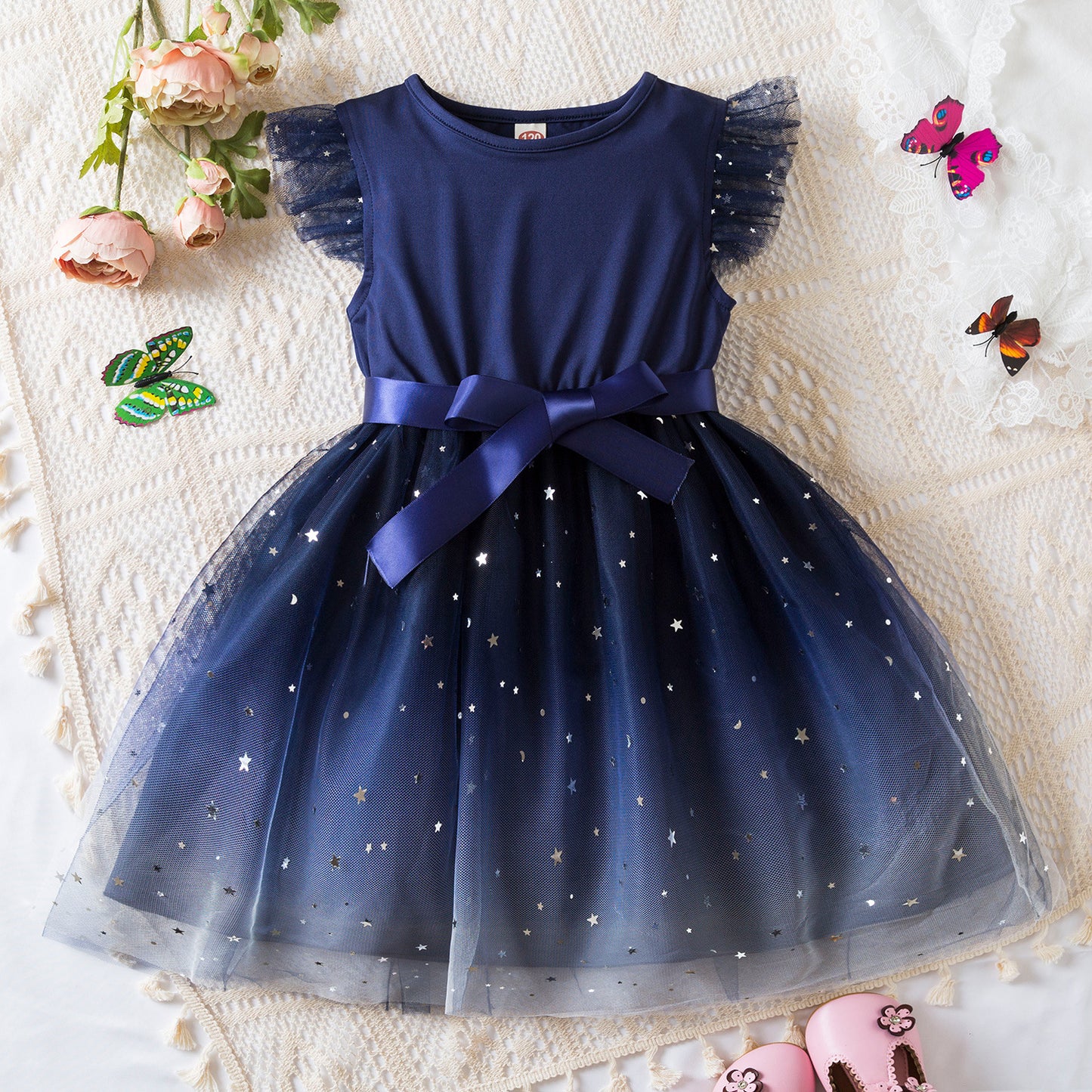 Fashionable Little Girl Starry Princess Tulle Dress