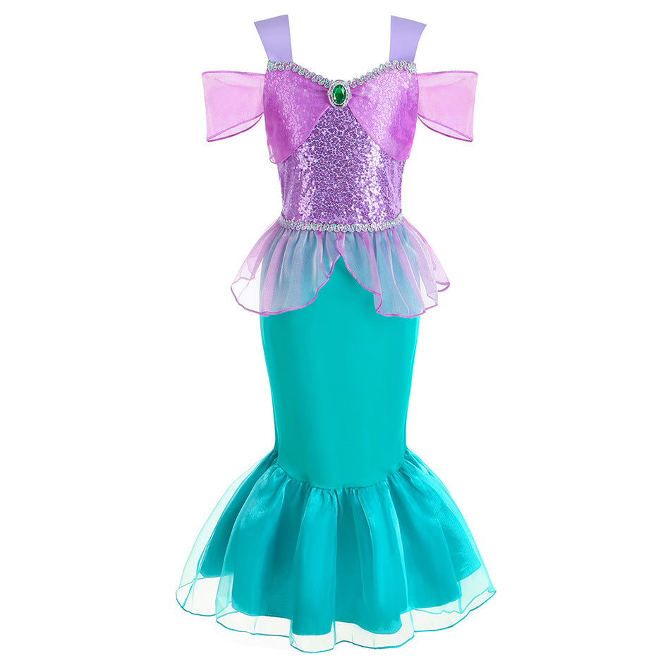 European And American Style Children's Mermaid Princess Dress Cosplay