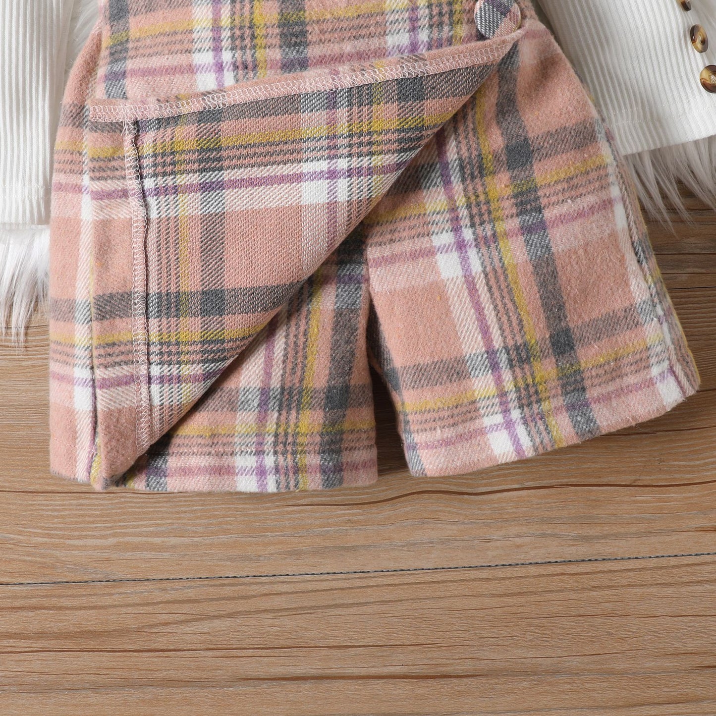 Girls' Elegant Long Sleeve Blouse & Asymmetrical Skirt Set