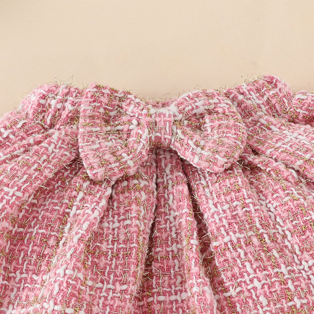 Baby Sunken Stripe Long Sleeve Skirt Suit