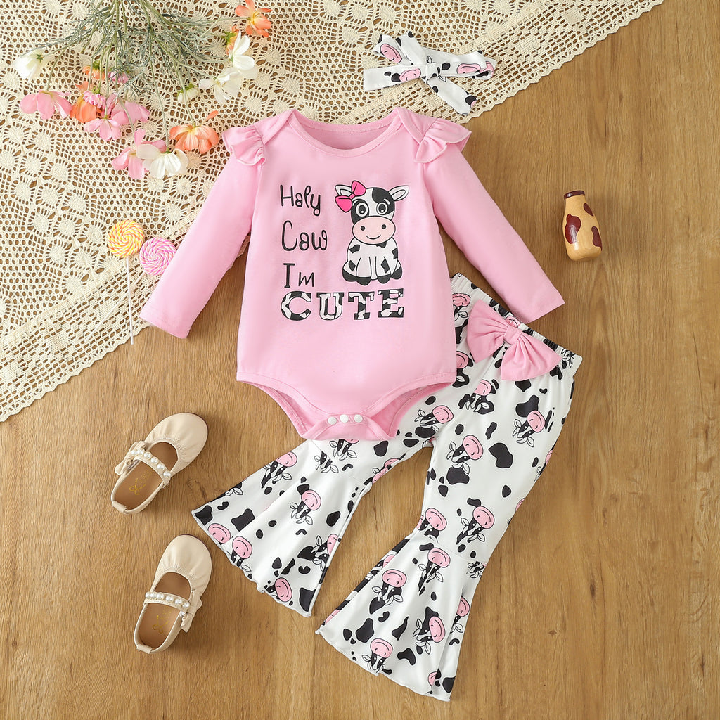 Baby/Toddler Girls' "Holy Cow I'm Cute" 2pc Outfit