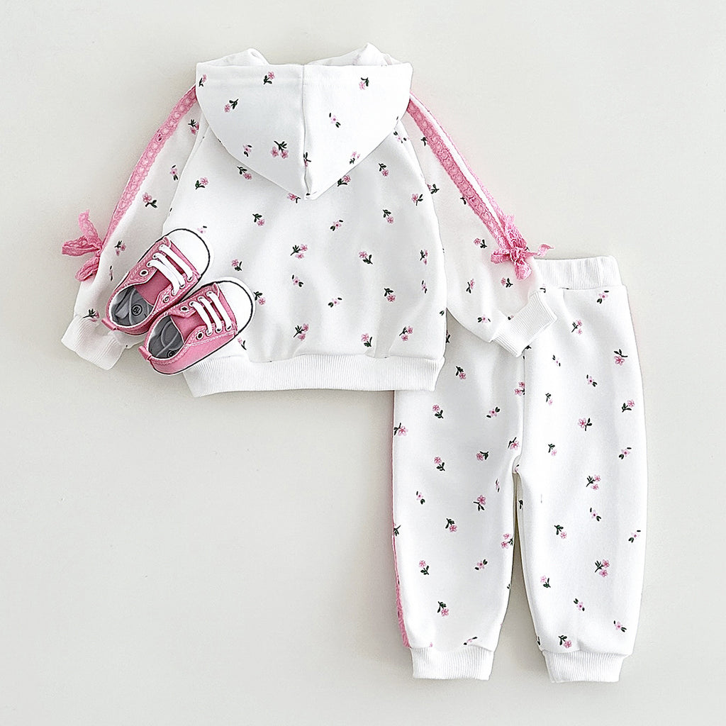 Baby Girls' Warm Hoodie Jacket Pants Set