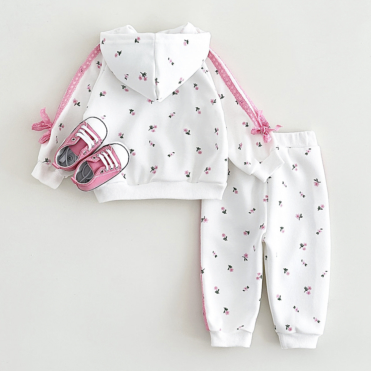 Baby Girls' Warm Hoodie Jacket Pants Set