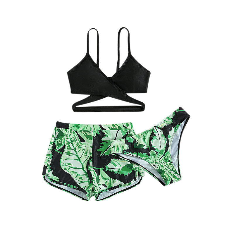 Three-piece Girls' Printed Swimsuit