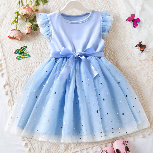 Fashionable Little Girl Starry Princess Tulle Dress