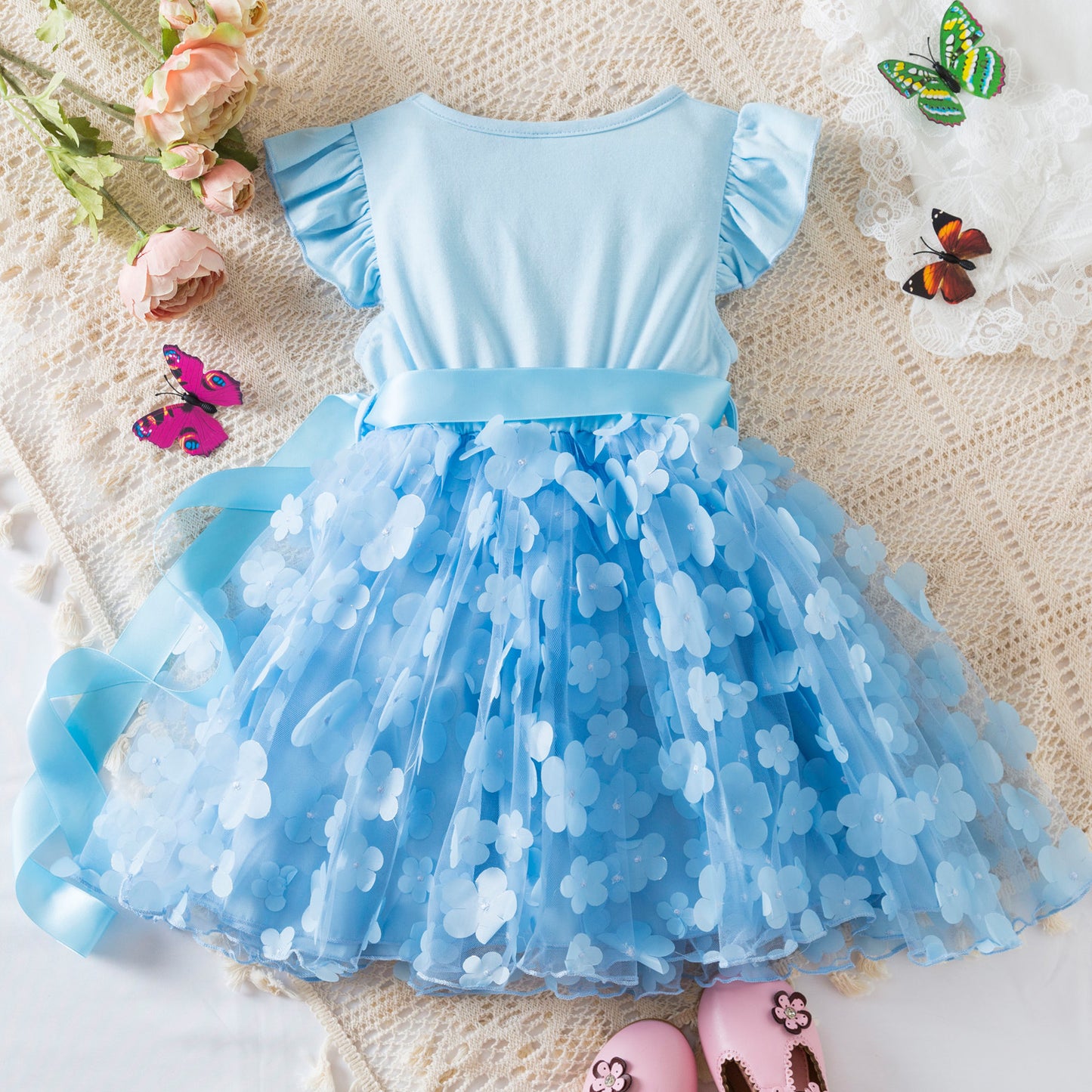 Girls' Fashion Personality Butterfly Mesh Dress