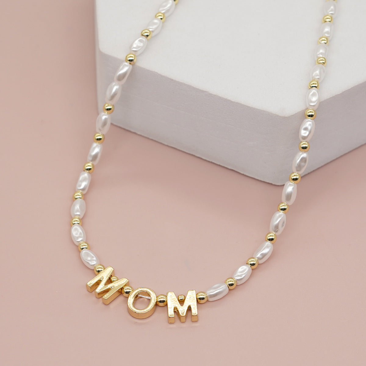 Fashion Simple Pearl Necklace, Gift For Mom