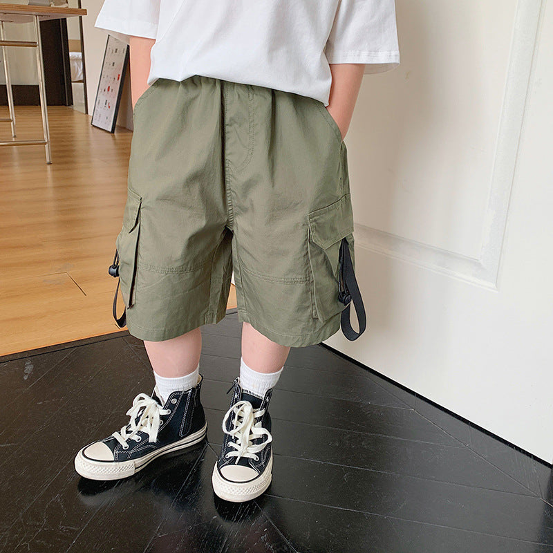 Boys' Workwear Shorts, Summer Outer Wear, Leisure Fifth Pants