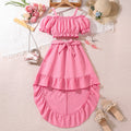 Girls' Retro Printing Fashion Unique Two-piece Set
