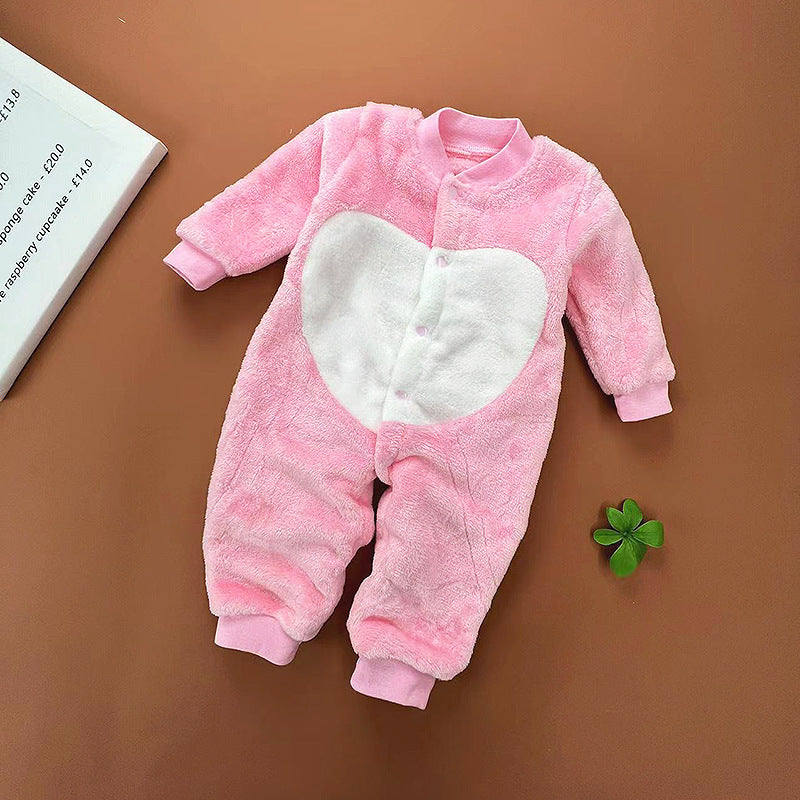 Baby Flannel Romper Onesie Footless Pajamas