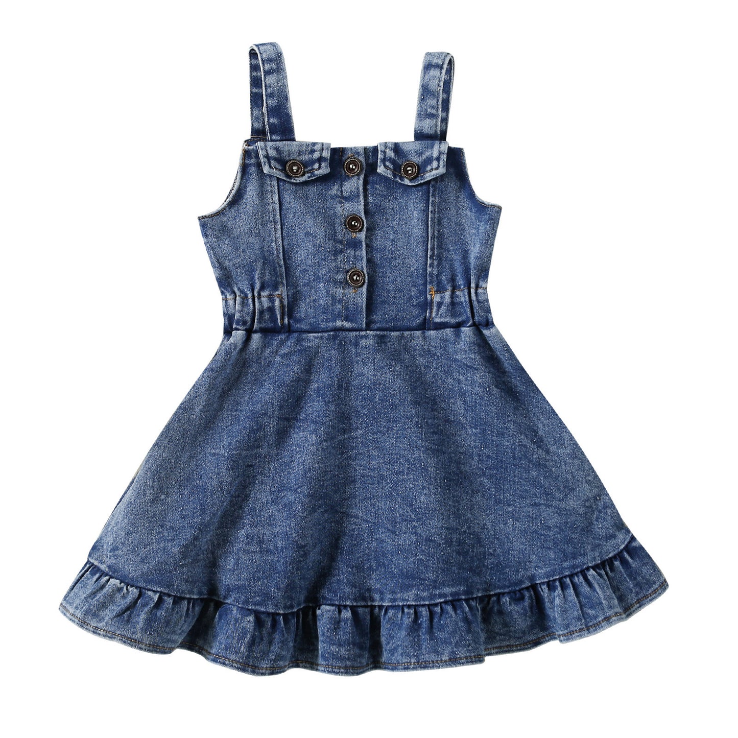 Infant Baby Girl Strap Denim Dress