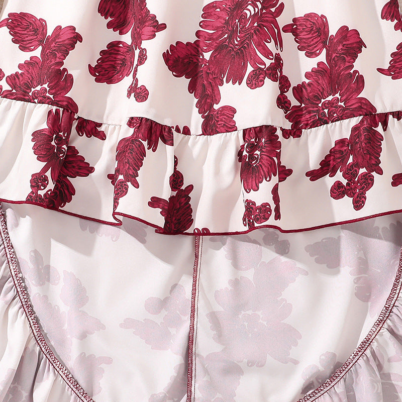 Girls' Retro Printing Fashion Unique Two-piece Set