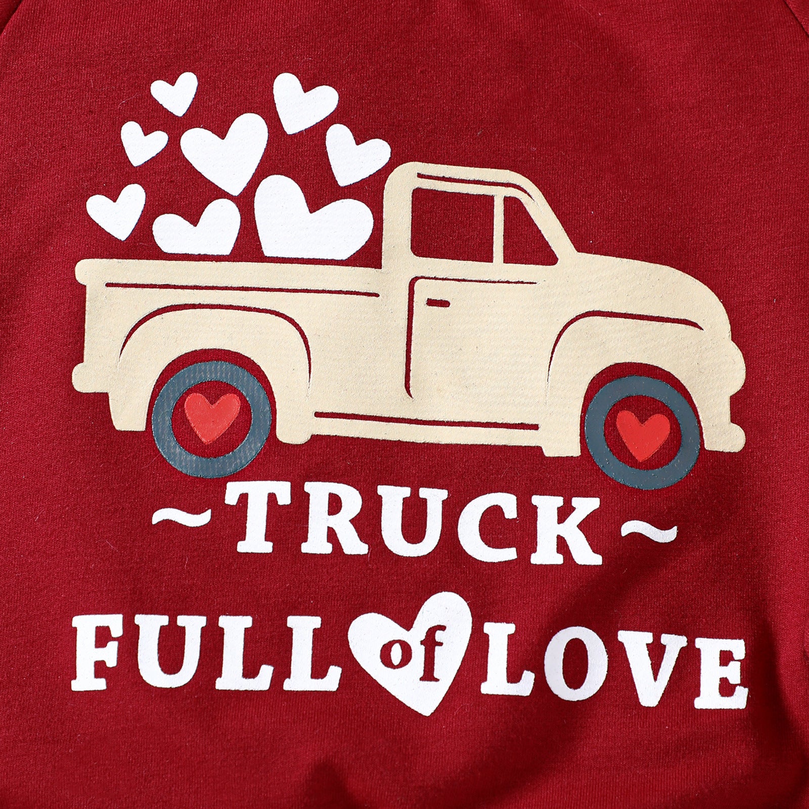 Long Sleeve Truck Letter Heart Printing 2PC Set