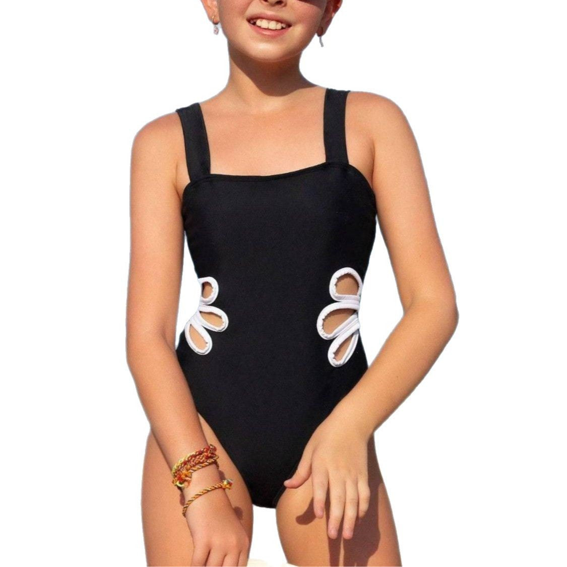 Girl's One-piece Swimming Suit Hollow Beach Swimsuit
