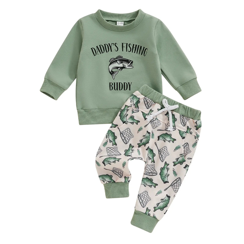 Baby Boys' Fashion Personality Sweatshirt Pants Two-Piece Set