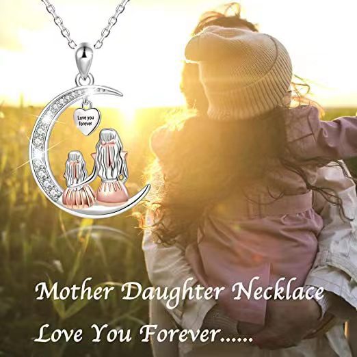 Elegant Pendant Mother & Daughter Necklace, Gift For Mom