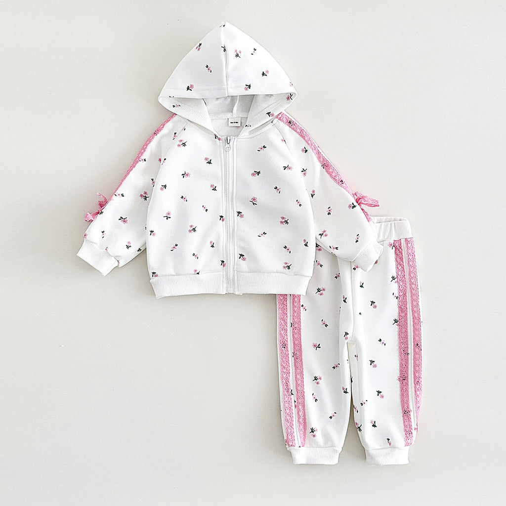 Baby Girls' Warm Hoodie Jacket Pants Set