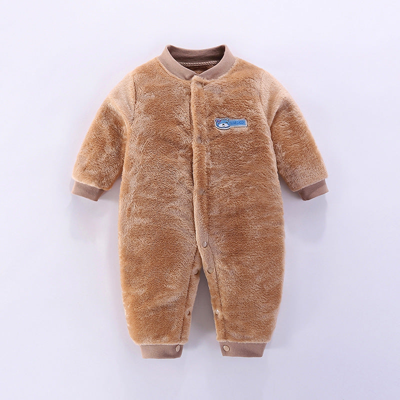Baby Flannel Romper Onesie Footless Pajamas