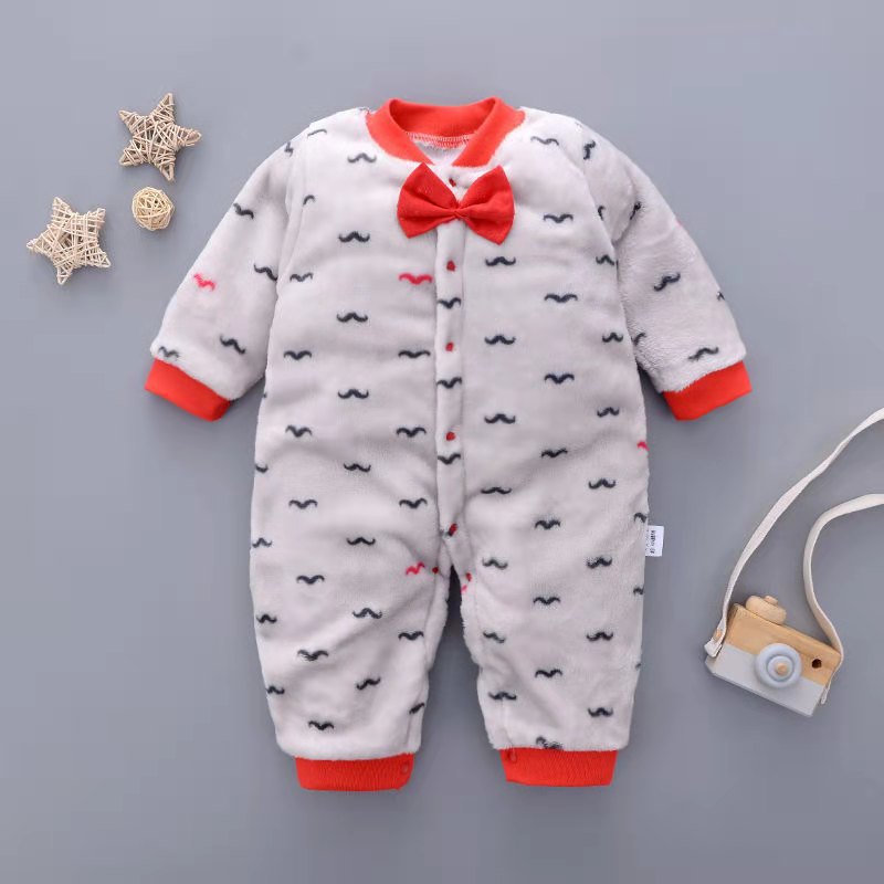 Baby Flannel Romper Onesie Footless Pajamas