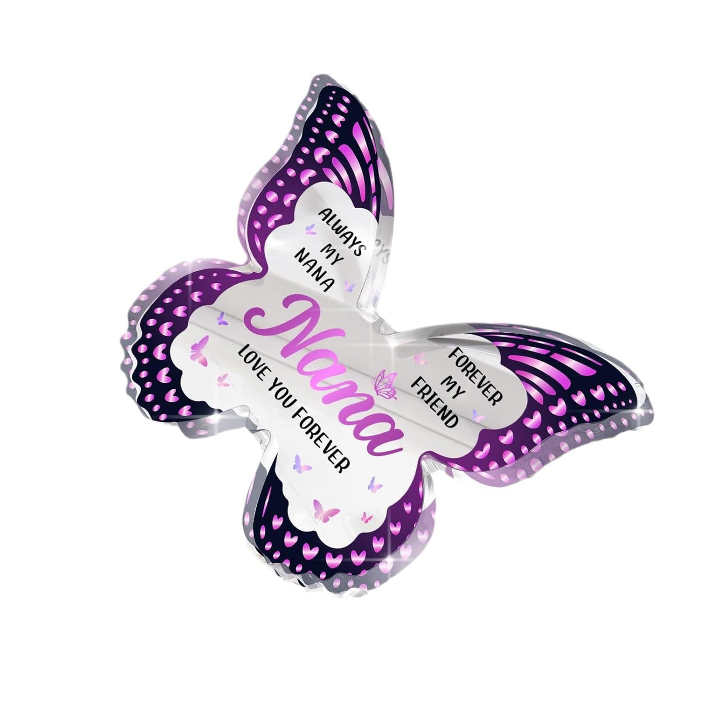 Purple Butterfly Transparent Acrylic Plaque, Mother's, Day Birthday Gift, Gift For Mom