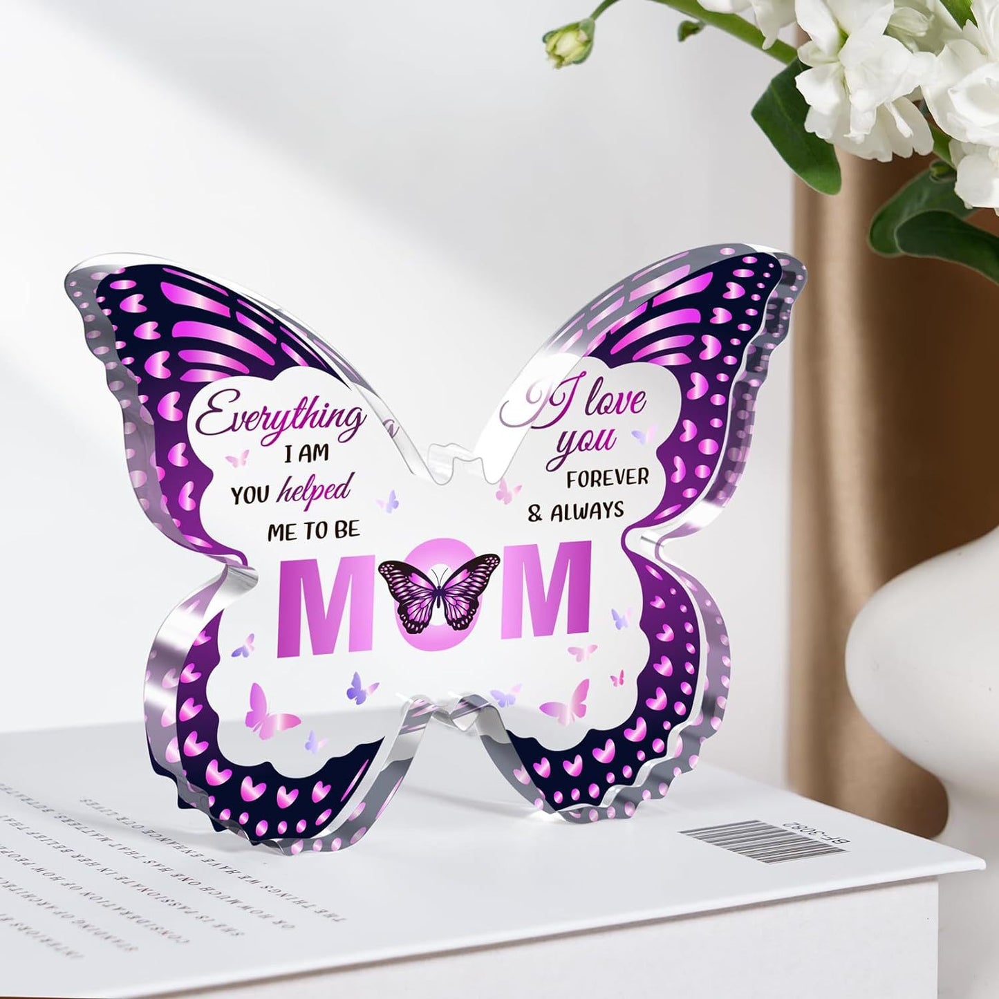 Purple Butterfly Transparent Acrylic Plaque, Mother's, Day Birthday Gift, Gift For Mom