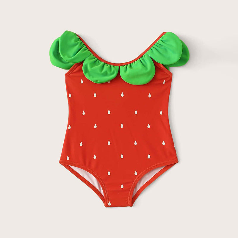 Children's Swimsuit Girl Baby Cute Strawberry One-piece