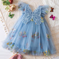 Korean Flower Embroidery Girls' Chiffon Skirt