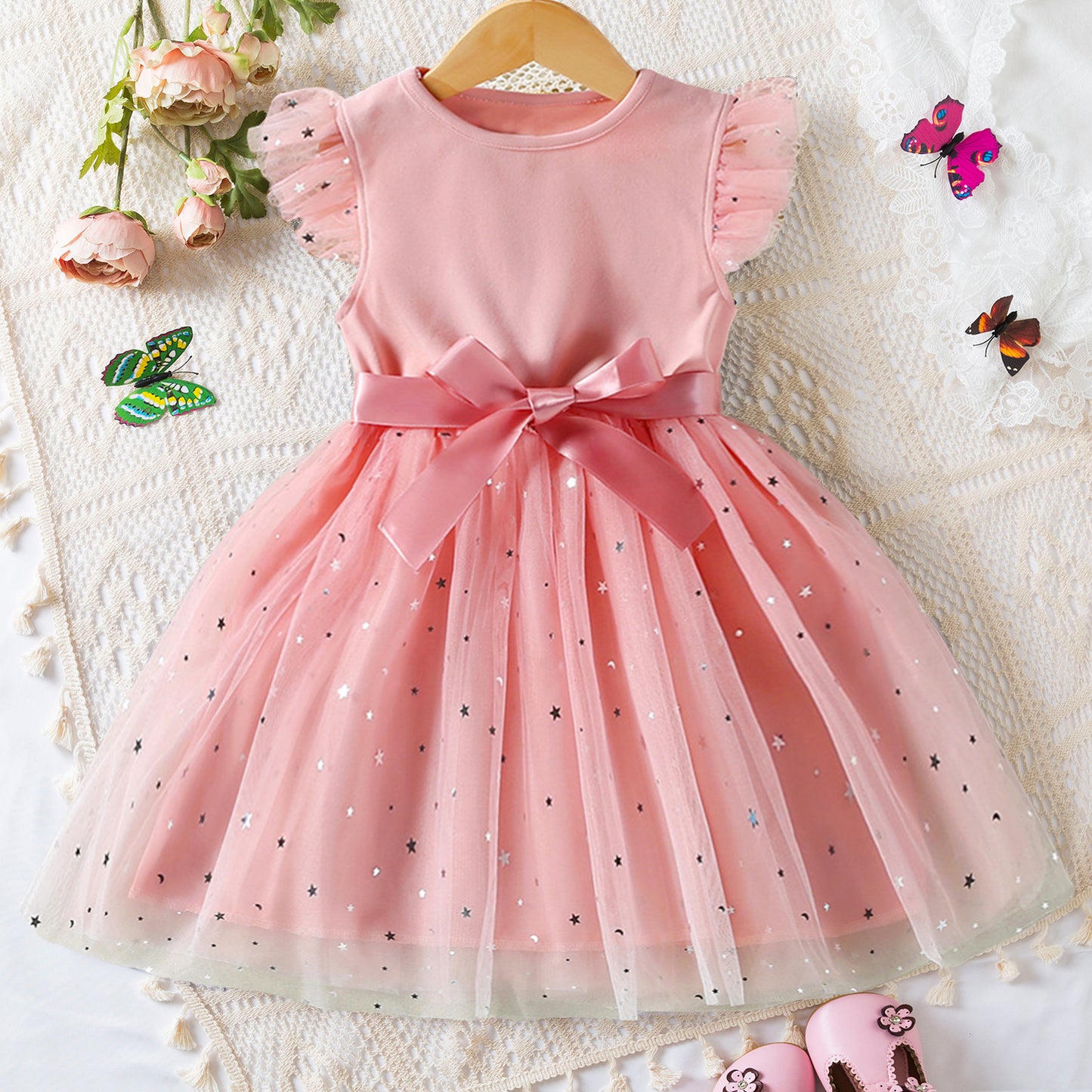 Fashionable Little Girl Starry Princess Tulle Dress