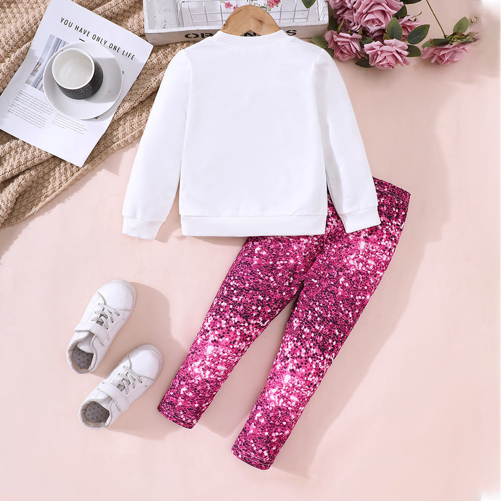 Girls' Love Top Printed Leggings Set