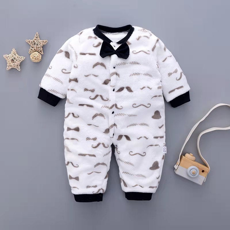 Baby Flannel Romper Onesie Footless Pajamas