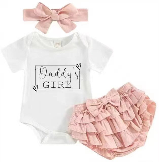 Baby Girl 3pc Onesie Set