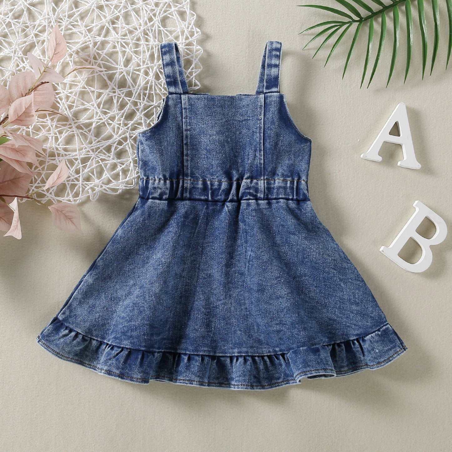 Infant Baby Girl Strap Denim Dress