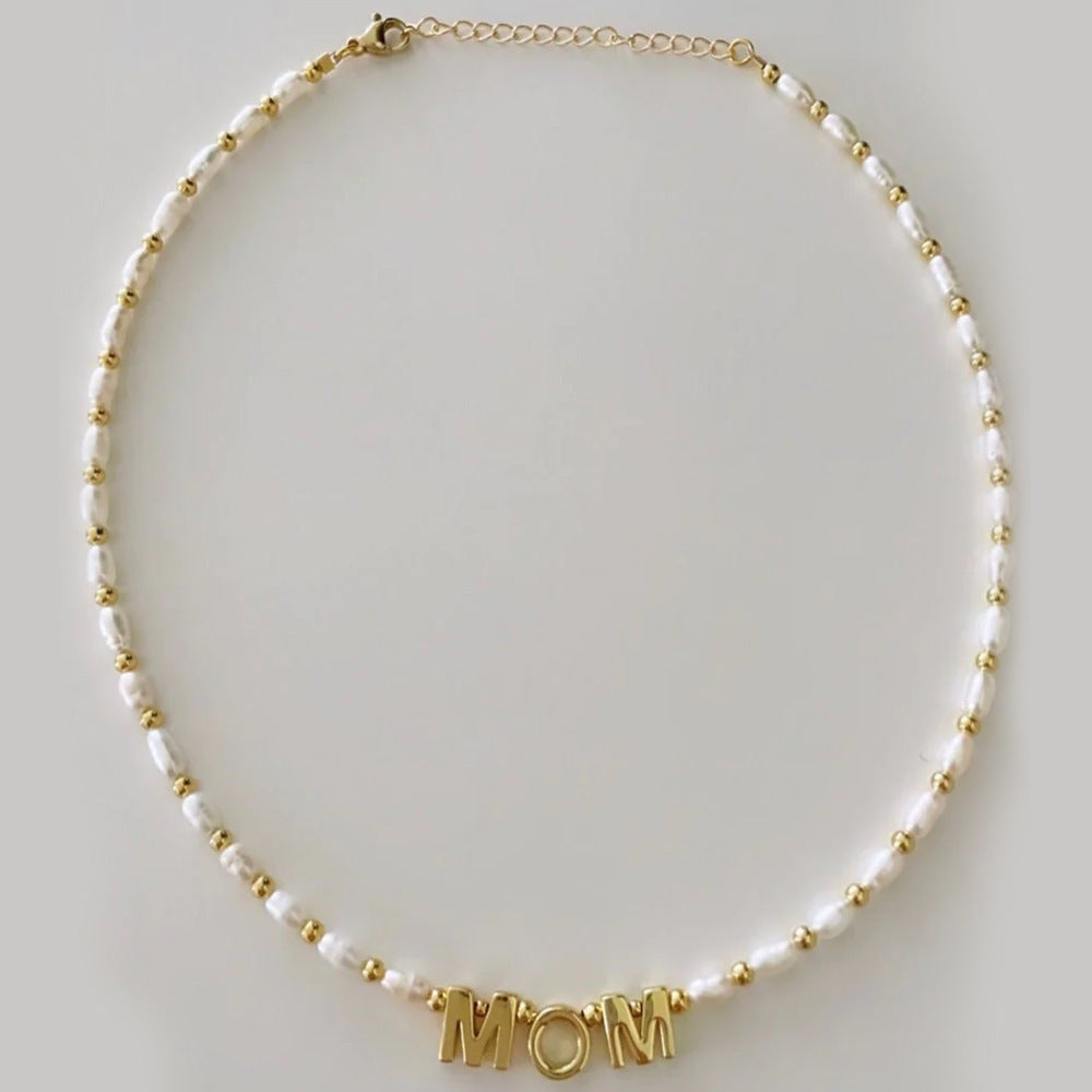 Fashion Simple Pearl Necklace, Gift For Mom