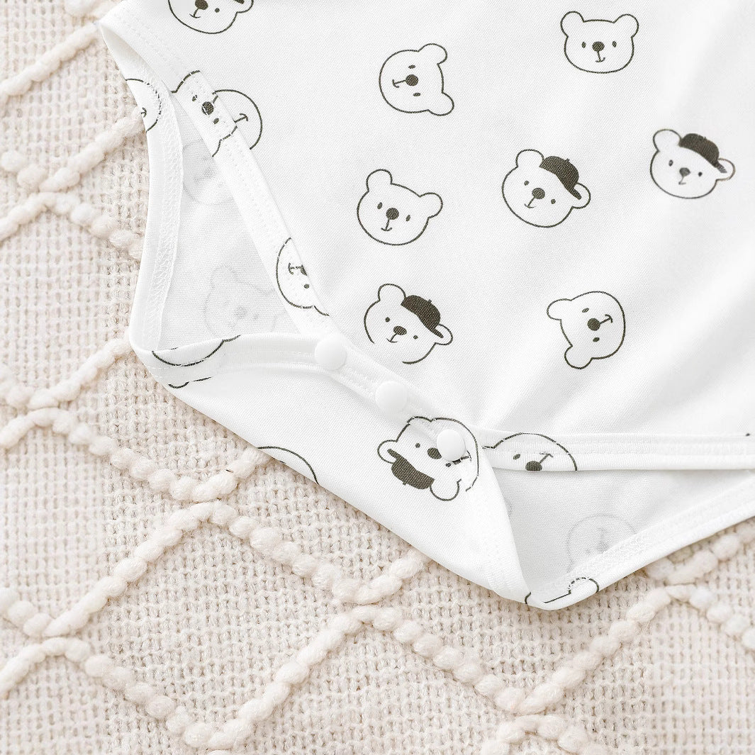 Baby Boy Long Sleeve Romper Corduroy Suspender Pants 2pc Set