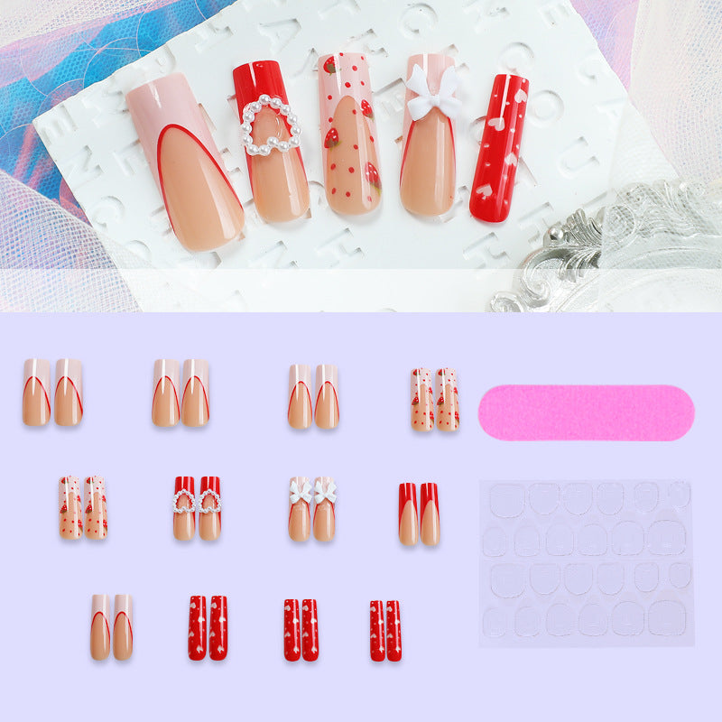 Valentine's Day Super Long Handmade Stick-on Nails