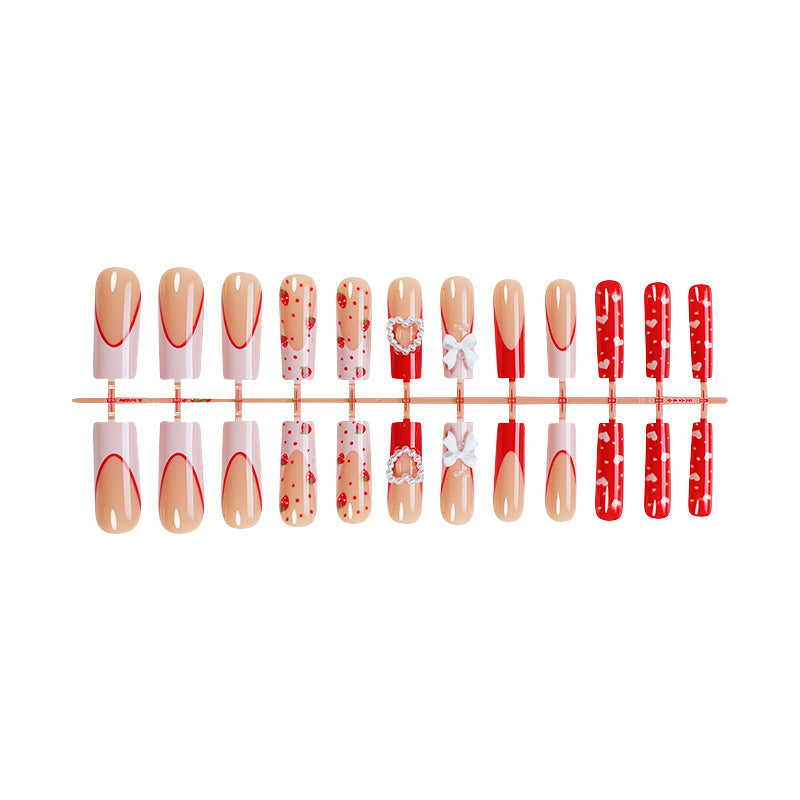 Valentine's Day Super Long Handmade Stick-on Nails